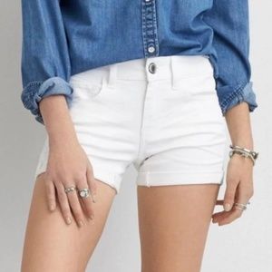 White denim shorts